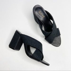 Raye Nix Block Heel Black Woven Sandals REVOLVE